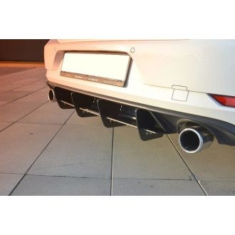 Maxton Design ABS Diffusor Heckschürzen Ansatz für Volkswagen Golf Mk7 GTI|GTD Facelift schwarz matt