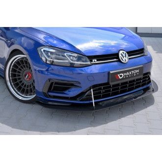 Maxton Design ABS Frontlippe inkl. Koppelstangen und Splitter für Volkswagen Golf Mk7 R Facelift Carbon Look