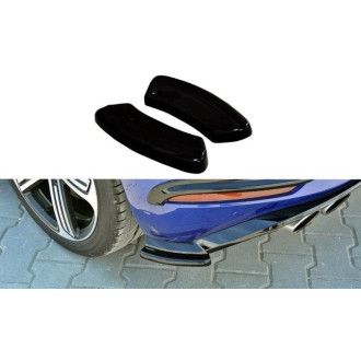 Maxton Design ABS Diffusor Seiten Eerwiterungen Flaps für Volkswagen Golf Mk7 R Facelift schwarz hochglanz