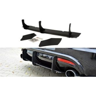 Maxton Design ABS Diffusor inkl. Diffusor Finnen Heckansatz für Volkswagen Scirocco MK3 R R-Line schwarz matt