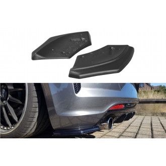 Maxton Design ABS Diffusor Seiten Eerwiterungen Flaps für Volkswagen Scirocco MK3 R R-Line Facelift schwarz hochglanz