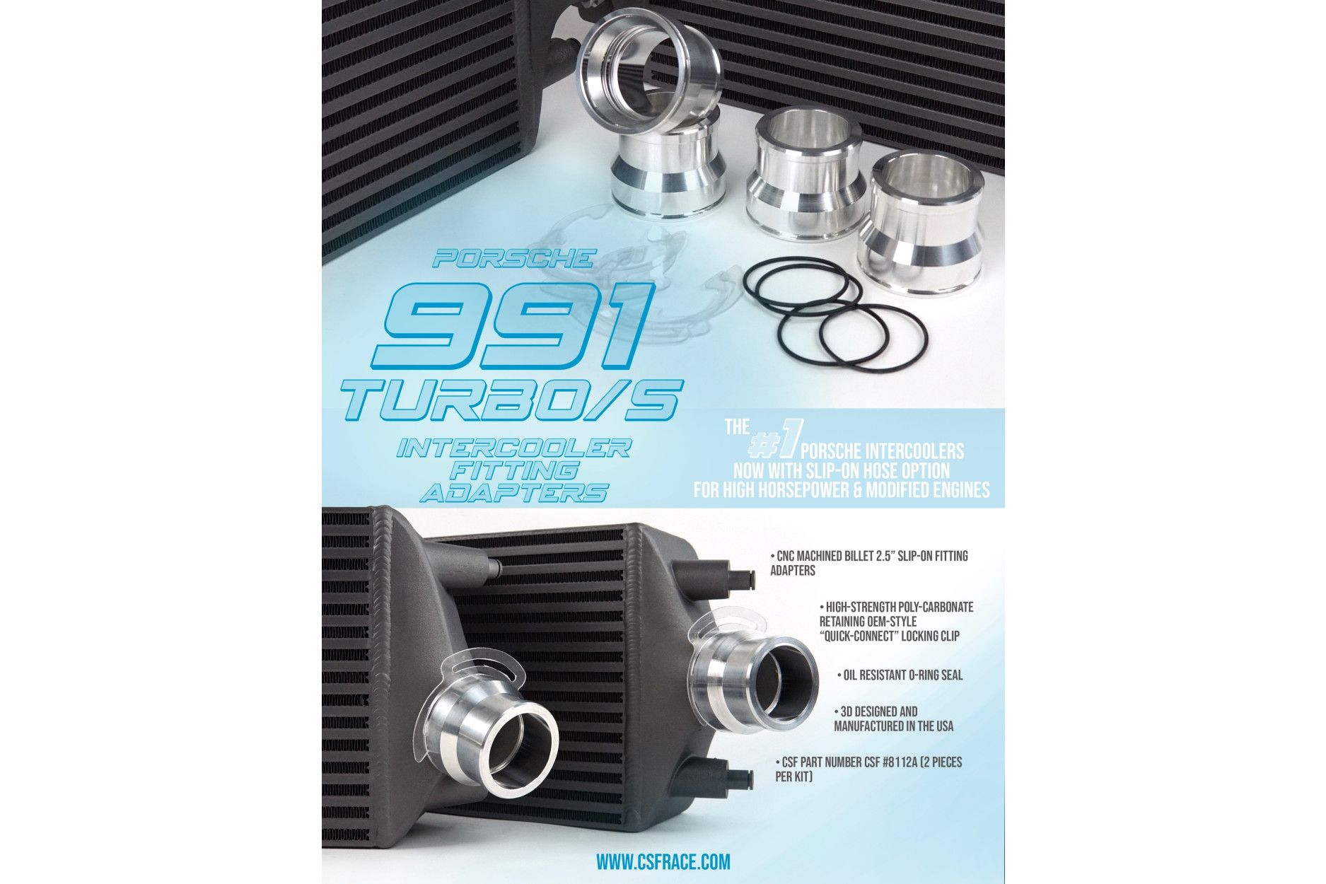 CSF Adapter für Silikonanschlüsse für CSF 991 Ladeluftkühler (2 im Set)