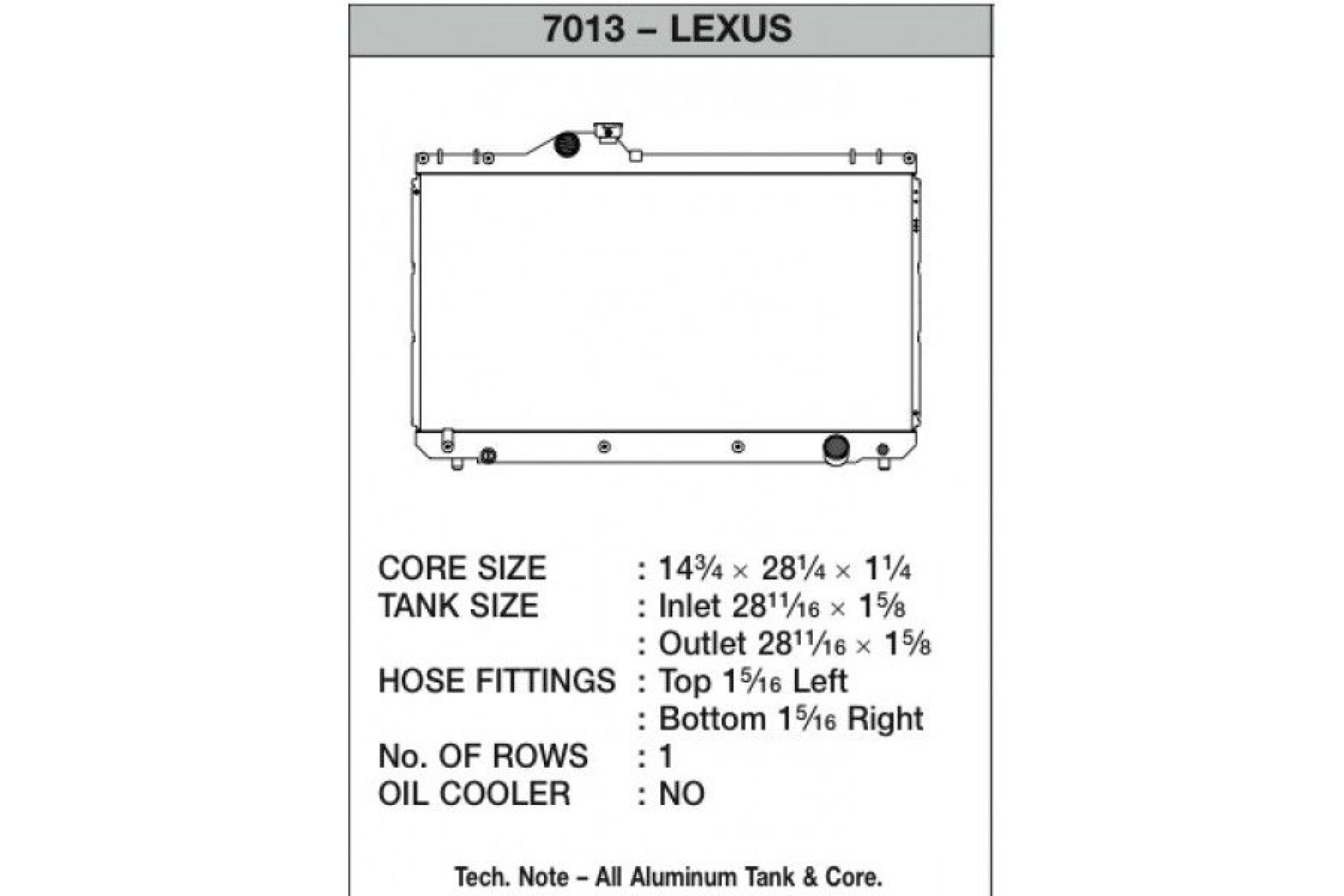 CSF Wärmetauscher Wasserkühler für Lexus IS300 2001-2005