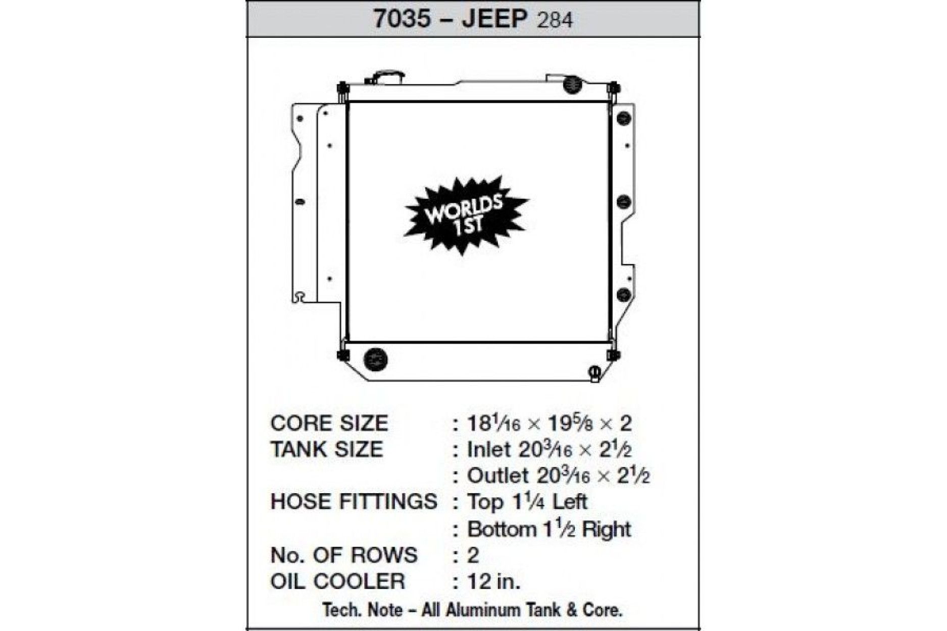 CSF Wärmetauscher Wasserkühler für Jeep Wrangler Heavy Duty 2005-2006