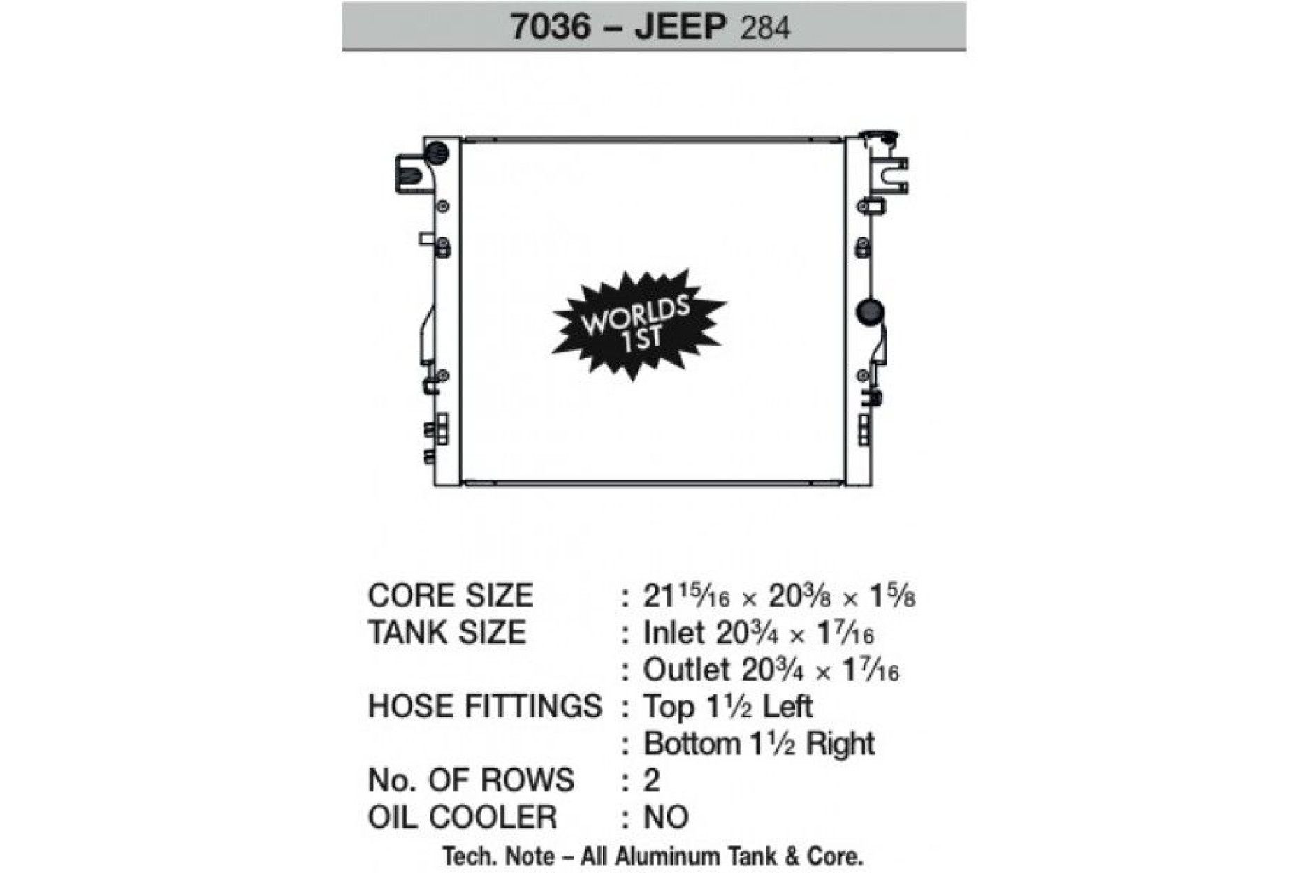 CSF Wärmetauscher Wasserkühler für Jeep Wrangler (JK) Heavy Duty 2007-2015