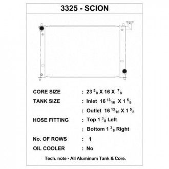 CSF Wärmetauscher Wasserkühler für Scion tC 2004-2010
